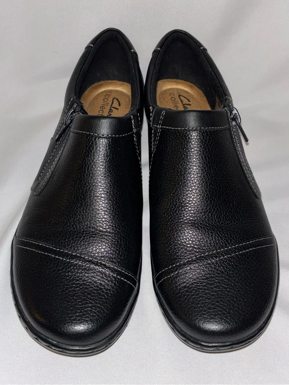 Clarks Women's Cora Giny Black Leather Loafers Size 7 New